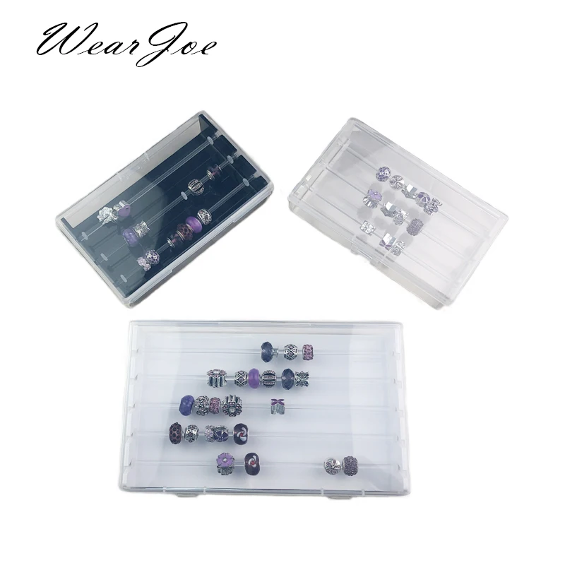 Acrilico Trasparente Pendenti E Ciondoli Perline Asta Di Esposizione Vassoio Box Fit Pandora Trollbeads Chamilia Biagi Nd Perline Stile Europeo Di Cas