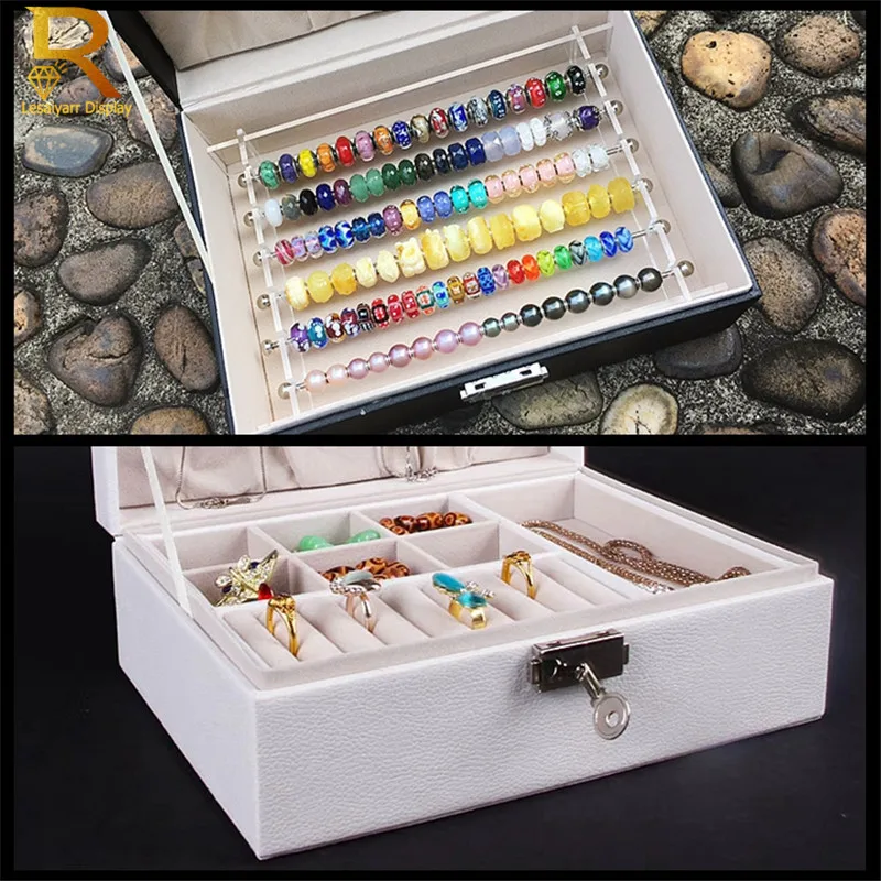Portagioie Impilabile Sul Petto Superiore Custodia Da Viaggio Pandora Ring Bracciale Charms Bead Organizer Bangle Trollbeads Storage Collection Box