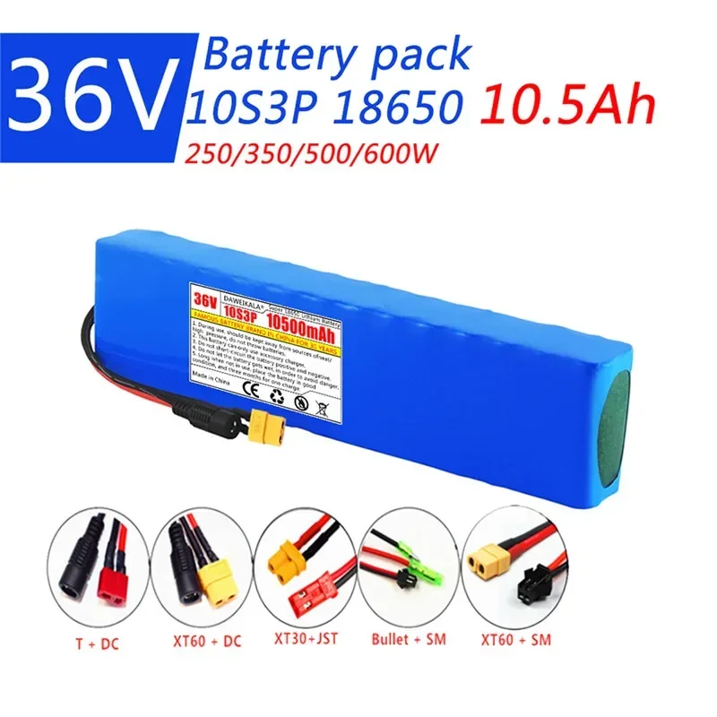 Batterie Agli Ioni Di Litio Pour Velo Électrique36V,18650 10500Mah,10 S3P, 350/500W,Pour Scooter Et Scooter Electrique À Haute Puissance