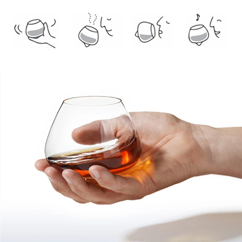 2 Pezzi Whisky Nosing Glass Old Fashioned Danimarca Design Crystal Wine Tasting Cup Spinning Gyro Rock Glass Cognac Brandy Snifters