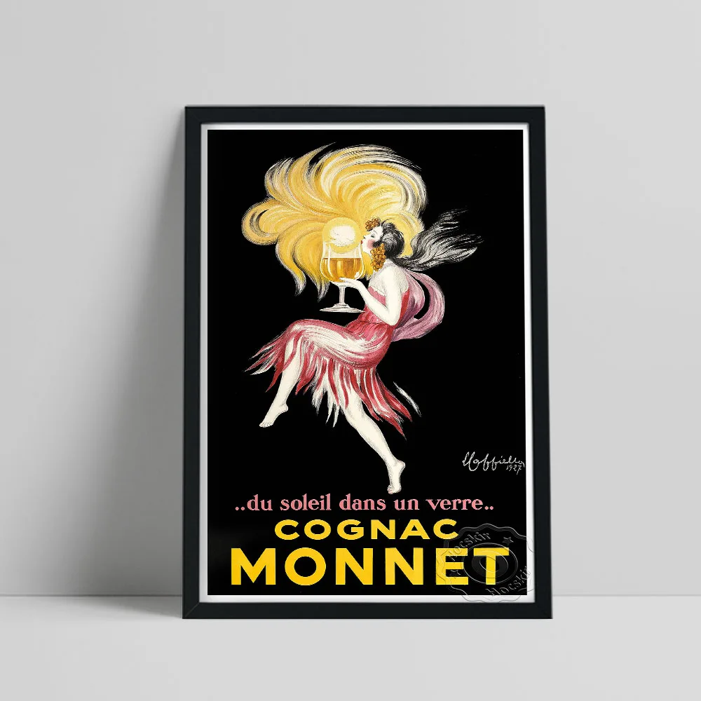 Poster Di Stampa Pubblicitaria Europea, Cognac Monnot Liquore Pittura Su Tela Vintage, Nordic Women Drink Adesivi Murali Decorazioni Per La Casa