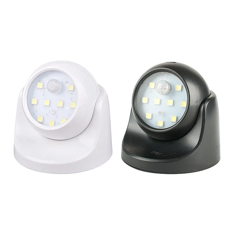 9 Led Wireless Motion Sensor Night Light Rotazione Di 360 Gradi Luce Notturna Lampada Da Parete Lampada Da Parete Alimentazione A Batteria Auto On Off