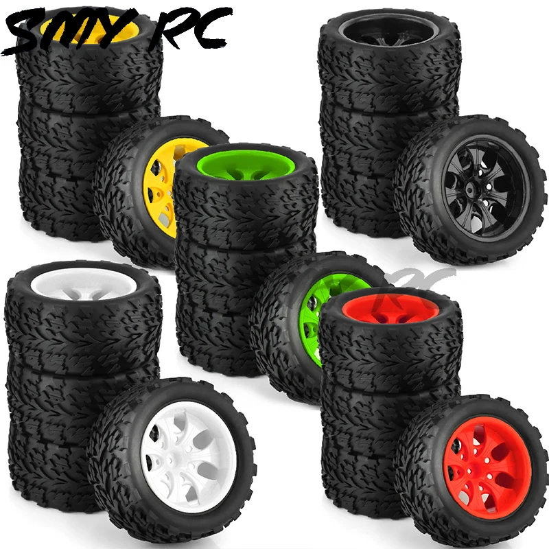 4 Pz 118Mm 1/10 Rc Monster Truck Buggy Pneumatico Pneumatico Ruota Schiuma Inserti 12Mm Esagonale Per Traxxas Arrma Redcat Hsp Hpi Flux Tamiya Kyosho