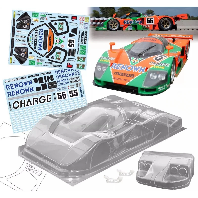 Tc017 1/10 Mazda 787B Rc Drift Body Clear Car Shell Set, 190Mm Larghezza, 258Mm Chassis On-Road Tamiya Tt-01 Tt-02 Kyosho