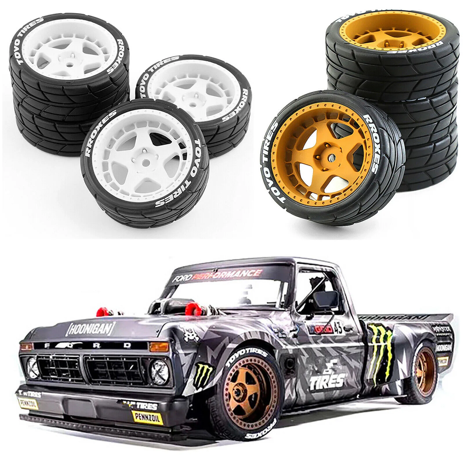 4 Pz/Set Rc Rally Universal Drift Tire Wheels 65Mm Pneumatici In Gomma Per Hpi Kyosho Tamiya Tt02 Xv01 1/10 Rc Accessori Per Auto Aggiornamento