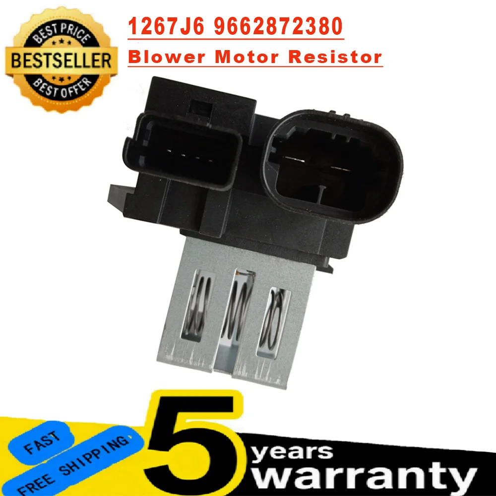 1267J6 98372A01 9663558880 Ventilatore Motor Resistor Misura Per Peugeot 1007 207 208 301 301 407 508 2008 Citroen C2 C3 C4 C5 Ds3