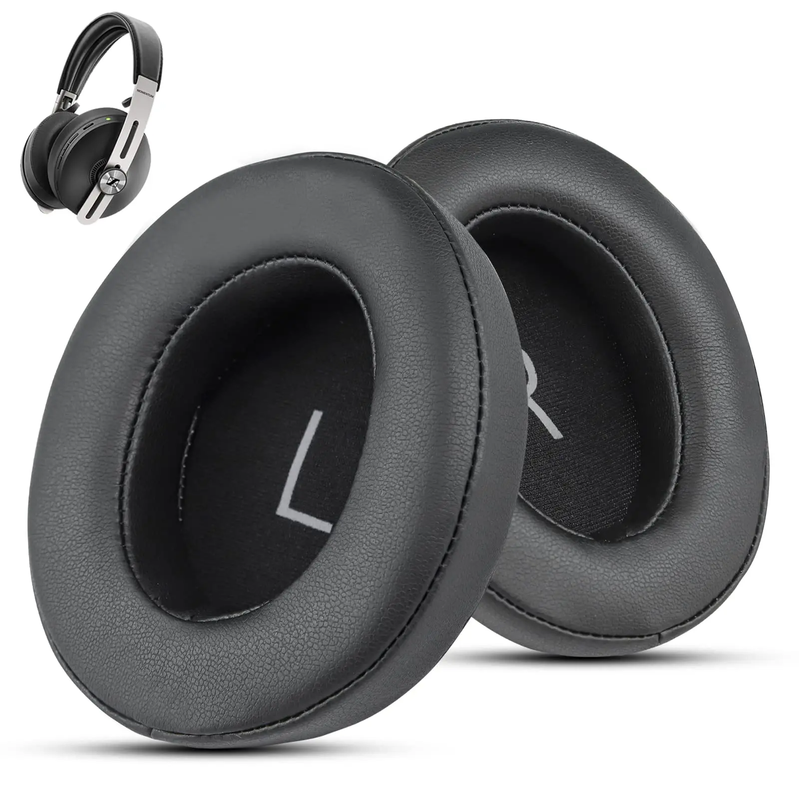 Momentum 3 Cuscinetti Auricolari Di Ricambio In Pelle Per Cuffie Wireless Sennheiser Momentum 3 (Nero)