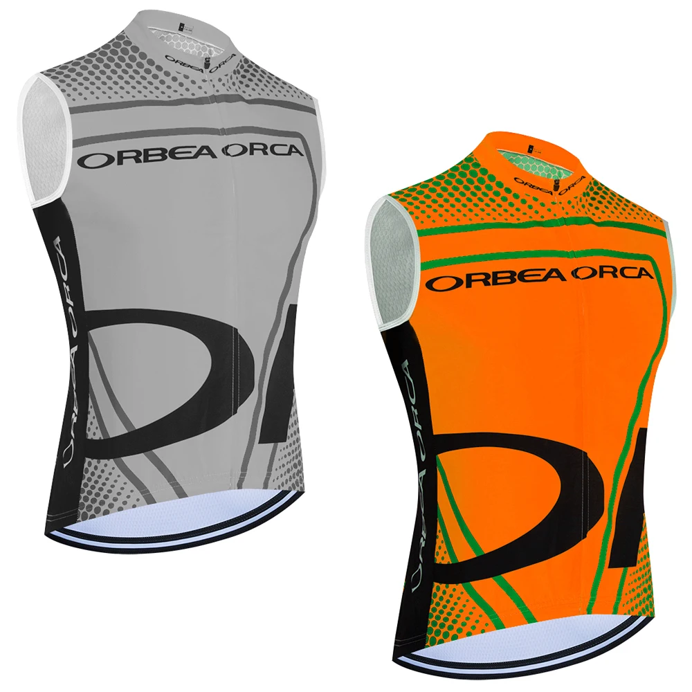 Arancione Grigio Orbea Orca Maglia Da Ciclismo Estate Uomo Gilet Da Bici Da Strada Ropa Ciclismo Team Pro Equitazione Senza Maniche Bicicletta Maillot