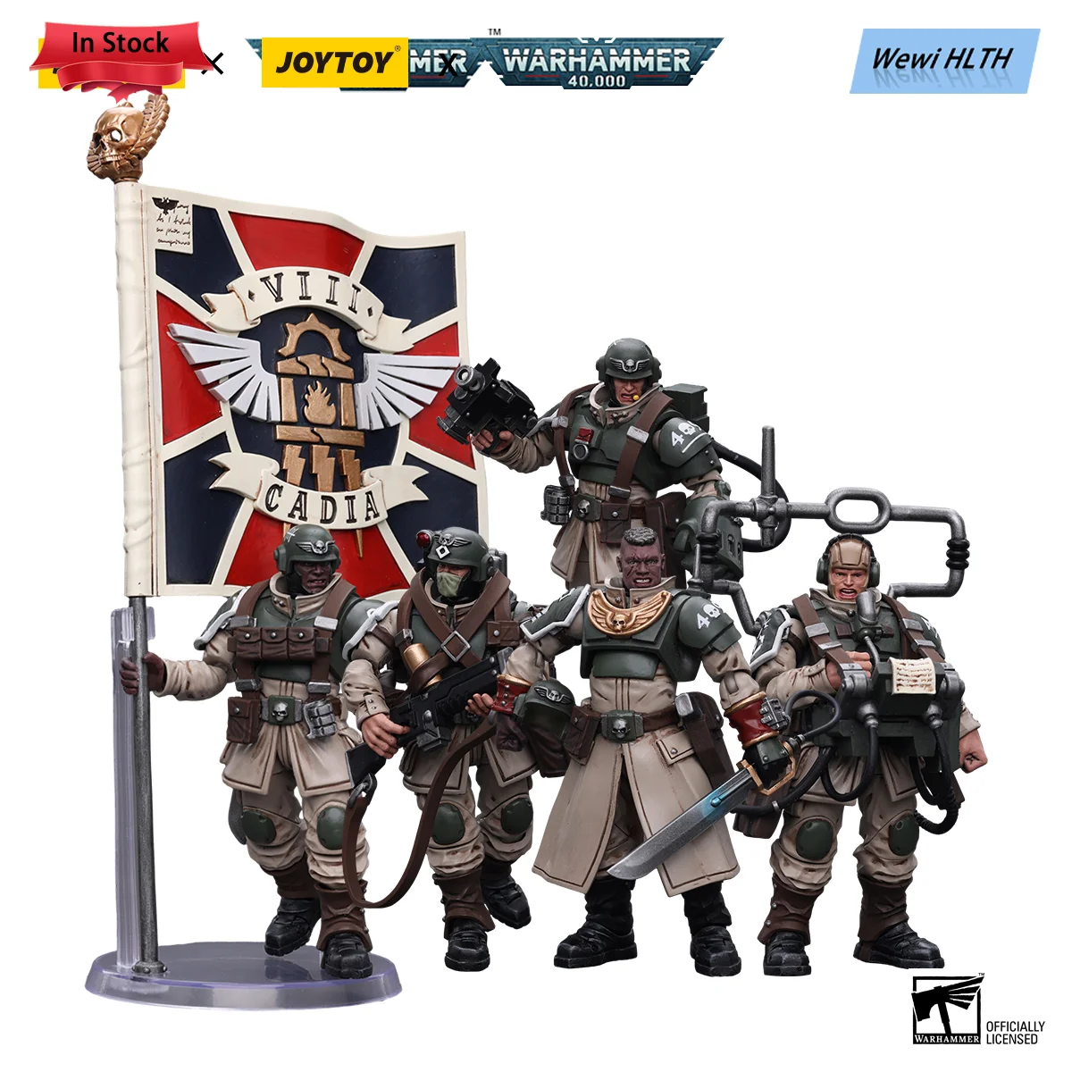 Joytoy 1/18 Action Figure Warhammer 40K Cadian Command Squad Anime Modello Militare Da Collezione Spedizione Gratuita