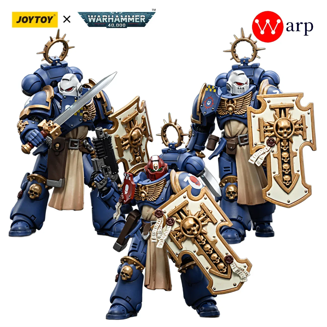 [In-Stock] Joytoy Warhammer 40K 1/18 Action Figure Ultramarina Bladeguard Veterano Shield Warrior Elite Unit Modello Militare Anime