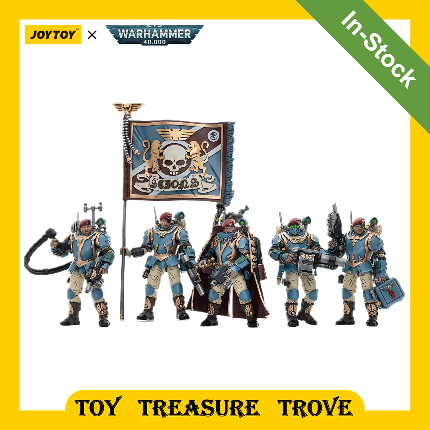 Joytoy Warhammer 40K 1/18 Action Figures Astra Militarum Tempestus Scions Command Squad 55Th Kappic Eagles Modello Militare Anime