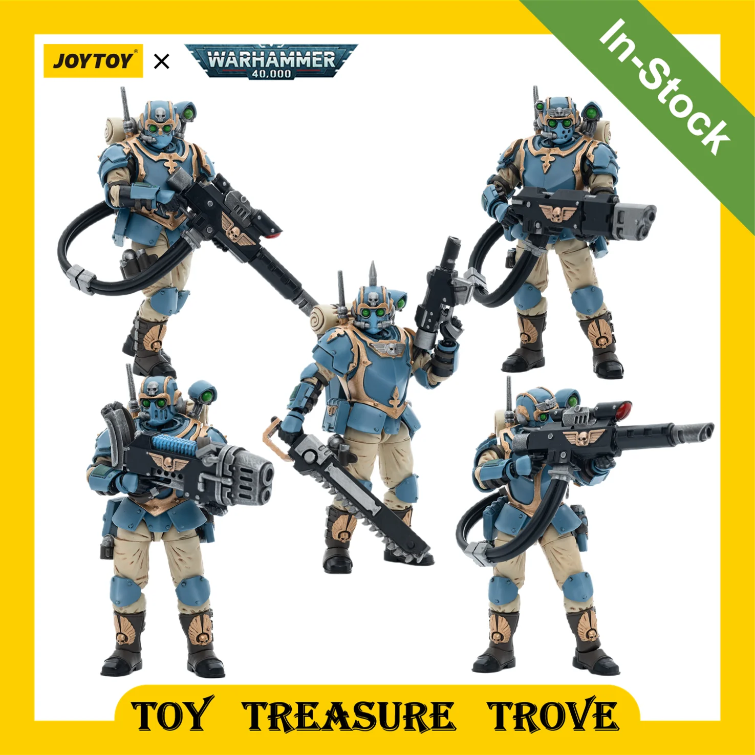 Joytoy Warhammer 40K Action Figure Astra Militarum Tempestus Scions Squad 55Th Kappic Eagles Plasma Gunner Anime Modello Militare