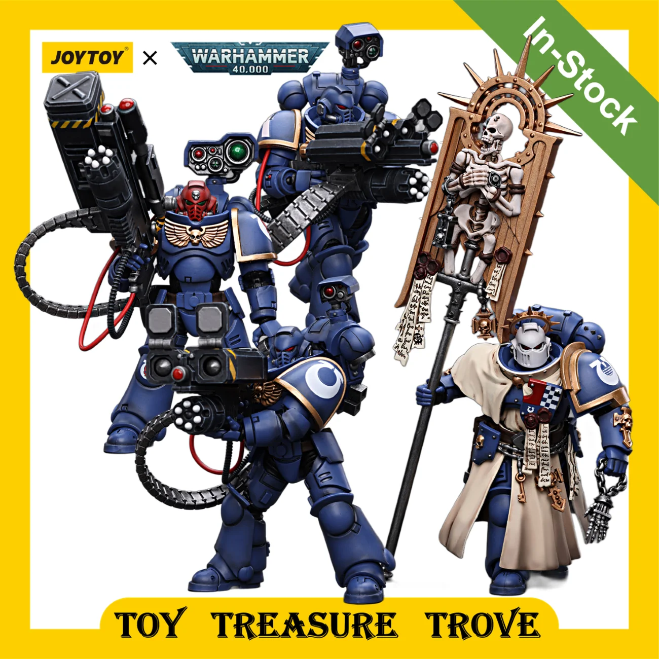 Joytoy Warhammer 40K Action Figures Ultramarine Desolation Marine Bladeguard Ancient Rocket Launcher Modello Militare