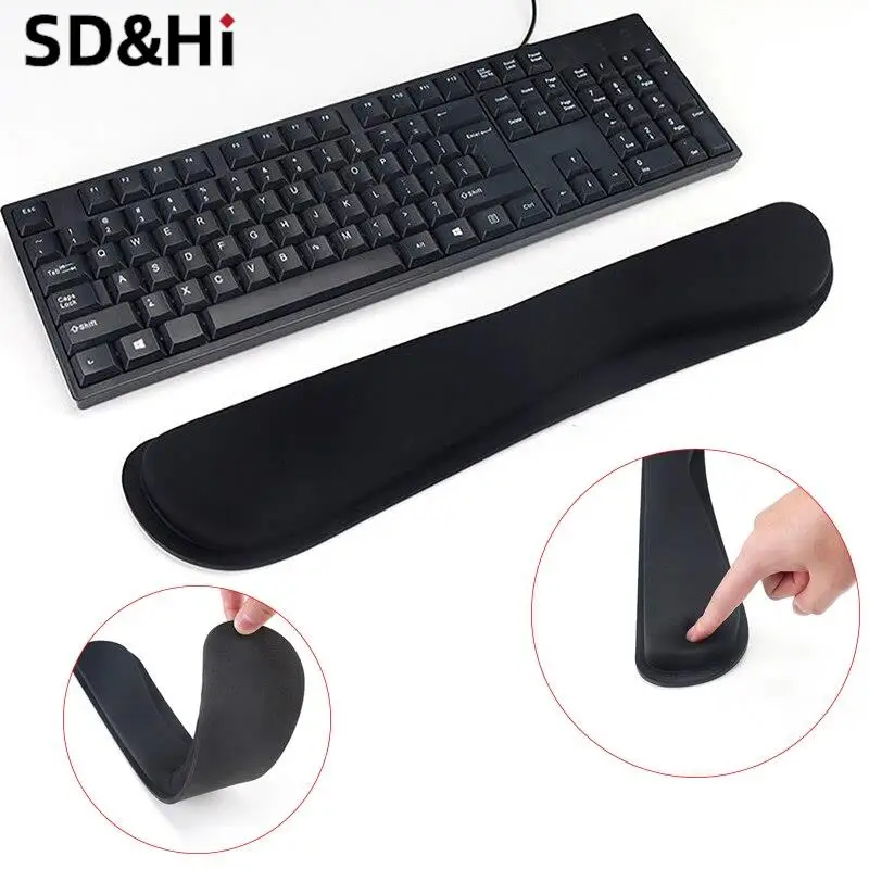 1Pc Tastiera Poggiapolsi Pad Mouse Pad Memory Foam Per Pc Computer Gaming Piattaforma Rialzata Mani Comodamente