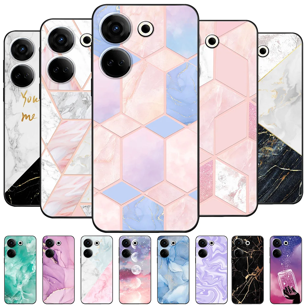 Per Tecno Camon 20 Pro 4G Custodia Tpu Custodia Morbida In Silicone Per Tecno Camon 20 Pro 5G Coque Cover Posteriore Camon 20 Pro Funda Marble