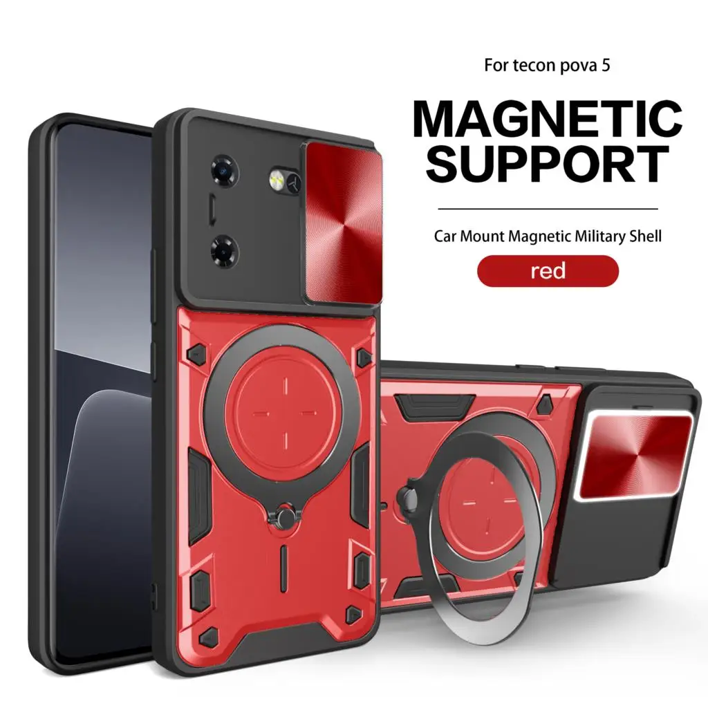 Per Tecno Pova 5 Magnetic Car Holder Case Frame Custodia Flessibile Cover Tecno Spark 10 Pro Back Phone Coques Tecno Camon 20 Pro 4G