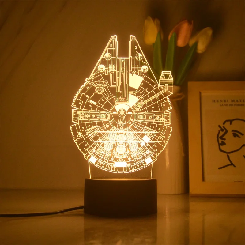 Disney Star Wars Night Light Yoda Lampada Da Tavolo Per Bambini Giocattoli Warm White 3D Light Birthday & Christmas Gift Lamp Toys