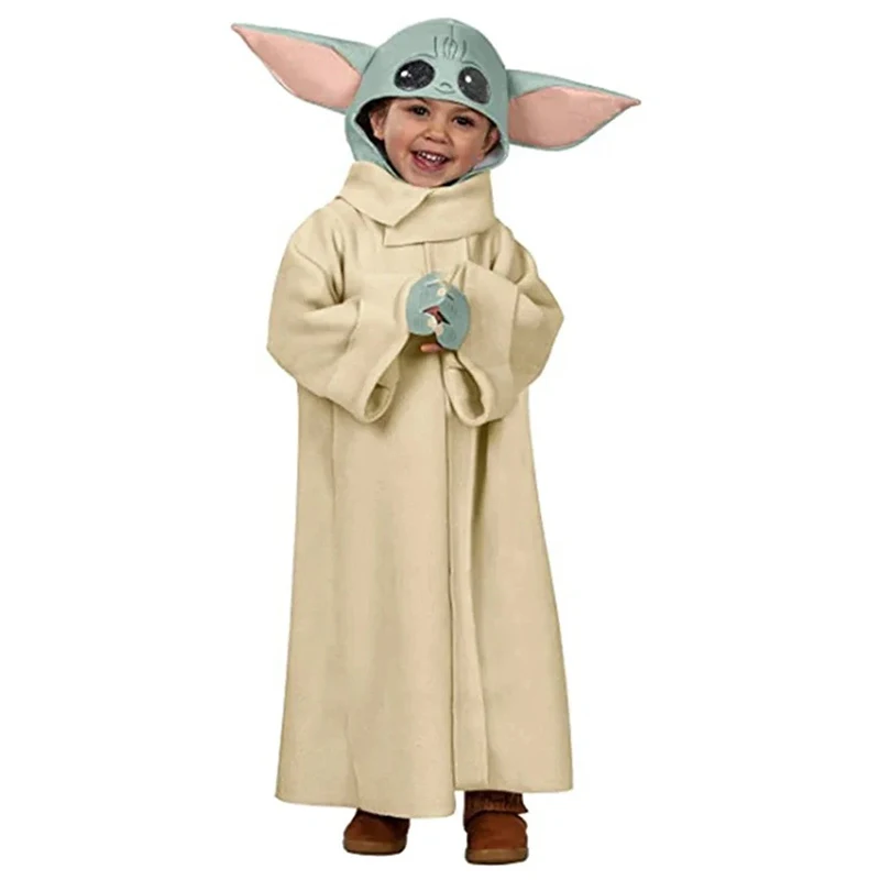 Baby Boys Girls Yoda Robe Costume Cosplay Yoda Grugo Tuta Per Bambini Natale Halloween Party Performance Dress Up Gift