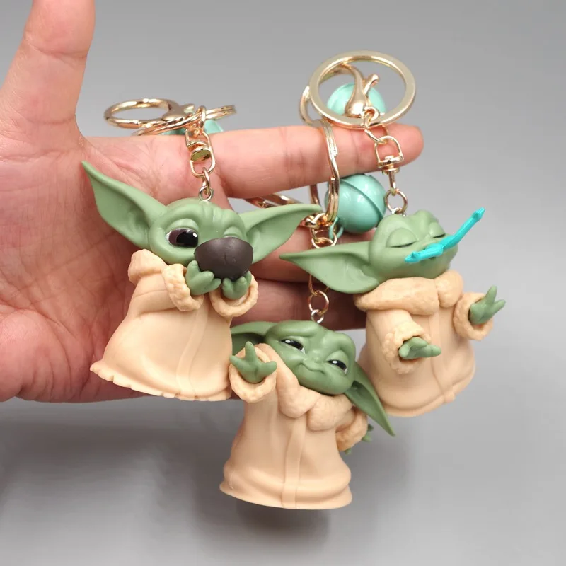 The Mandalorian Yoda Baby Figure Portachiavi Hot Movie Kawaii Accessori Cute Yoda Portachiavi In Silicone Cartoon Figure Portachiavi Per Auto