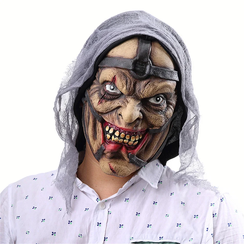 Halloween Horror Wizard Pippy Monster Maschera Maschile Maschera Fantasma In Lattice Copricapo Cosplay Prop