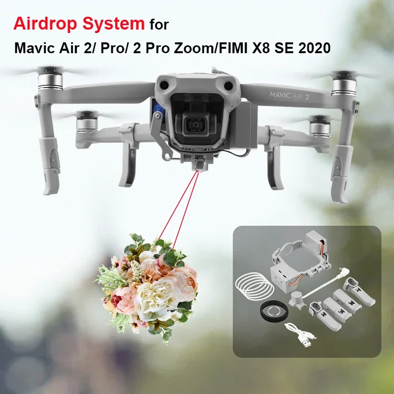 Sistema Airdrop Per Dji Mavic Air 2/2S/3/2 Pro Zoom/Pro/Fimi Fishing Bait Wedding Ring Gift Delivery Life Rescue Remote Thrower