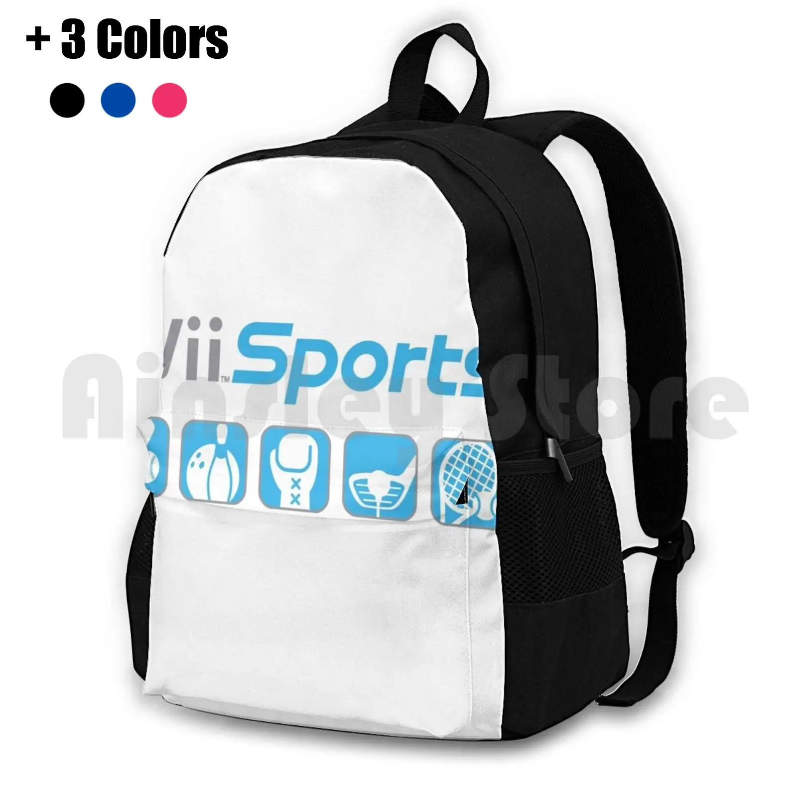 Wii Sports Meme Con Icone Zaino Da Trekking All'Aperto Impermeabile Campeggio Viaggi Wii Meme Wii Sports Wii Resort Funny Netflix