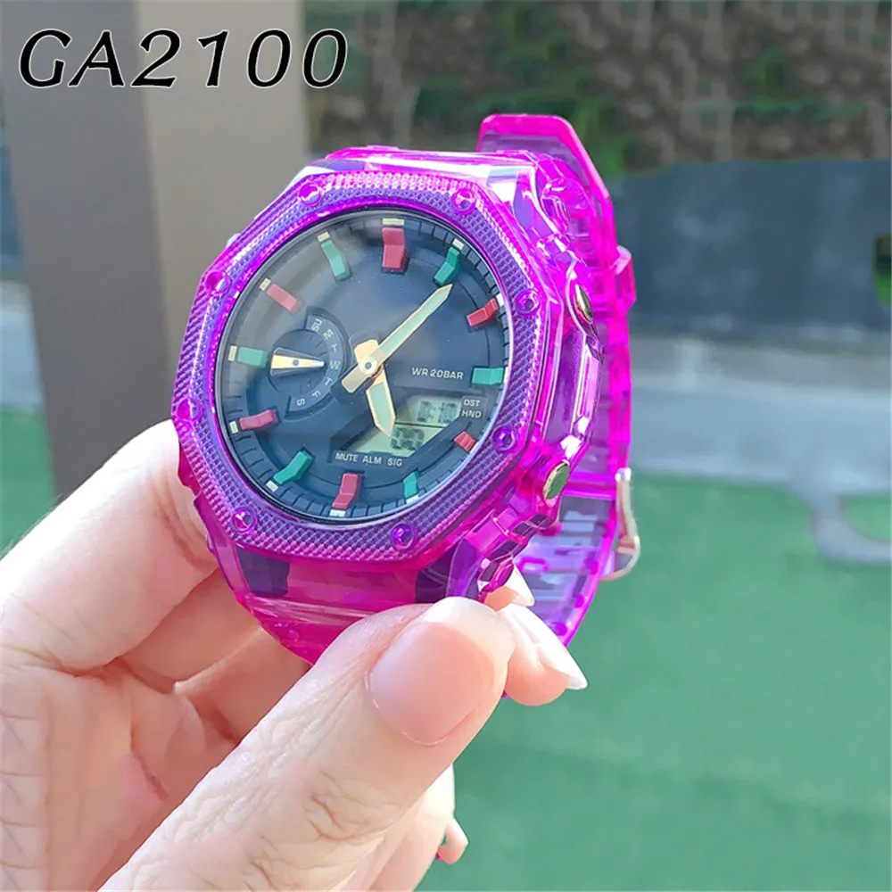 Nuovo Caso Cinturino Per Casio G-Shock Ga-2100 Refit Sostituzione Trasparente Resina Cinturino Da Polso Bracciale Ga 2100 Per Uomo Donna