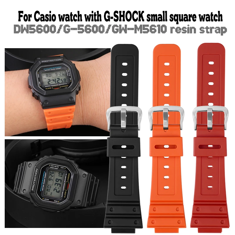 Bracciale In Silicone Da 16Mm Per Casio G-Shock Gw-5000/B5600/M-5610 Dw5600E Glx-5600 Cinturino In Gomma Resina Cinturino Impermeabile Ga2100