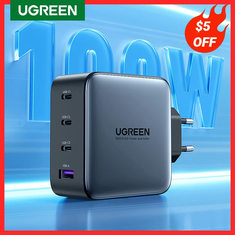 Caricabatterie Usb Ugreen Caricabatterie Gan Da 100W Per Tablet Macbook Ricarica Rapida Per Iphone Xiaomi Usb Tipo C Carica Pd Per Iphone 13 12 11
