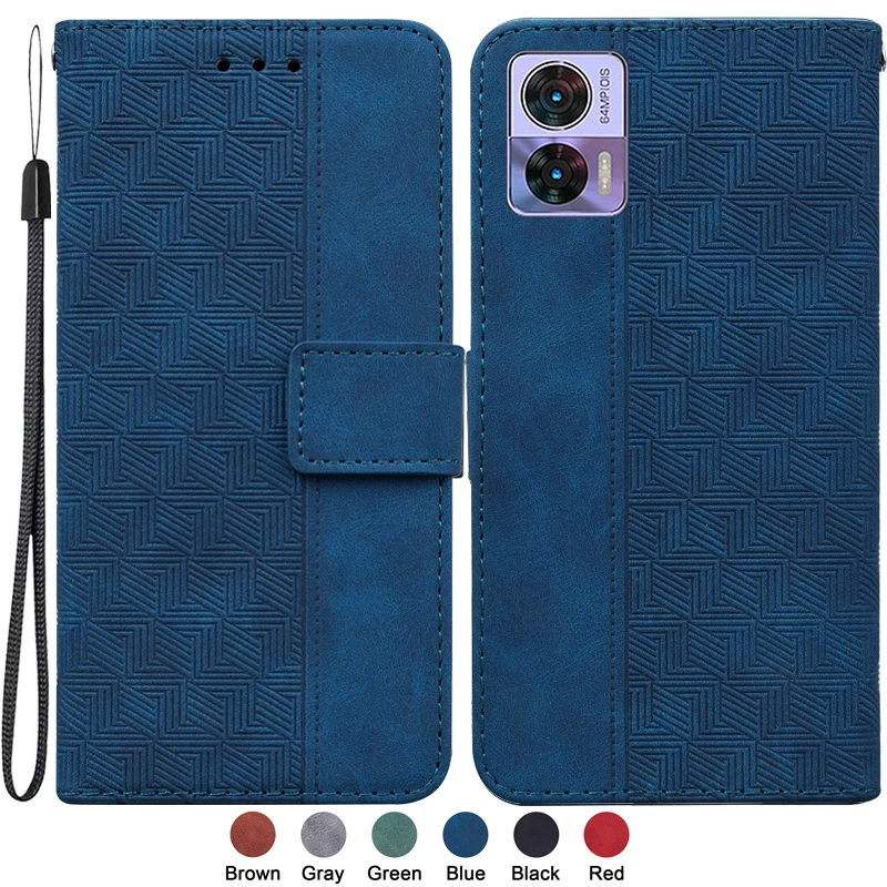 Per Motorola Edge 30 Neo Capa Per Funda Motorola Edge 30 Pro Edge 30 Case Fashion Magnetic Geometric Textile Wallet Book Cover
