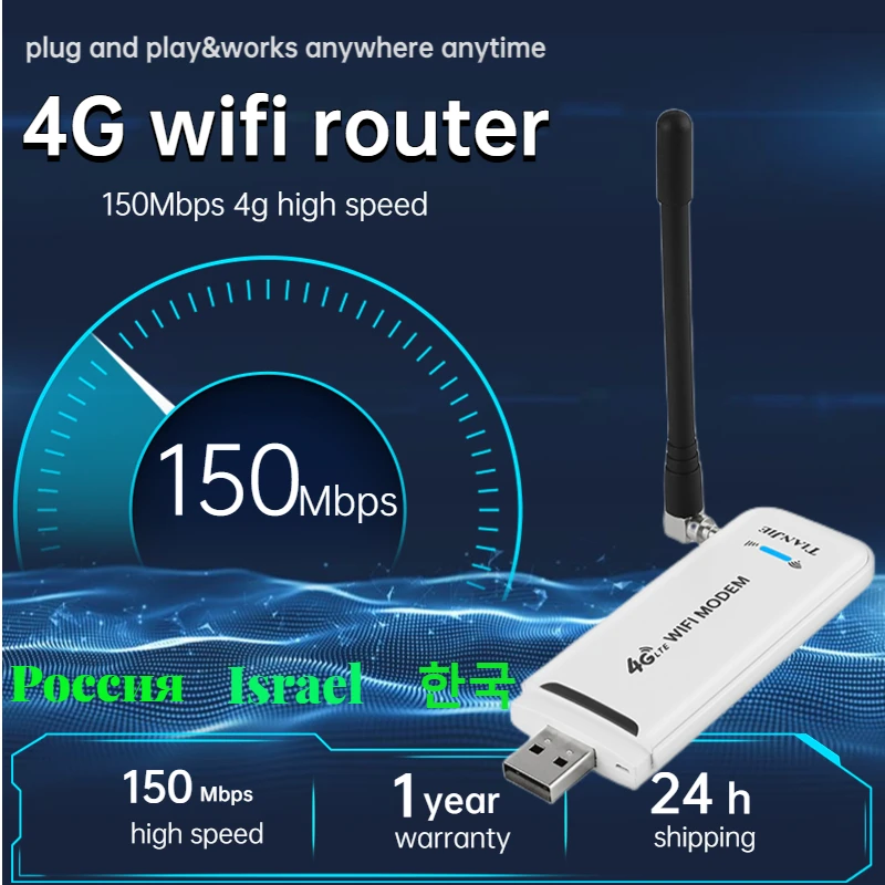 Wireless 4G Router Sim Card Data Modem Wifi Lte Usb Router Antenna Sblocca Mobile Car Networking Stick Adapter 3G Hotspot Dongle