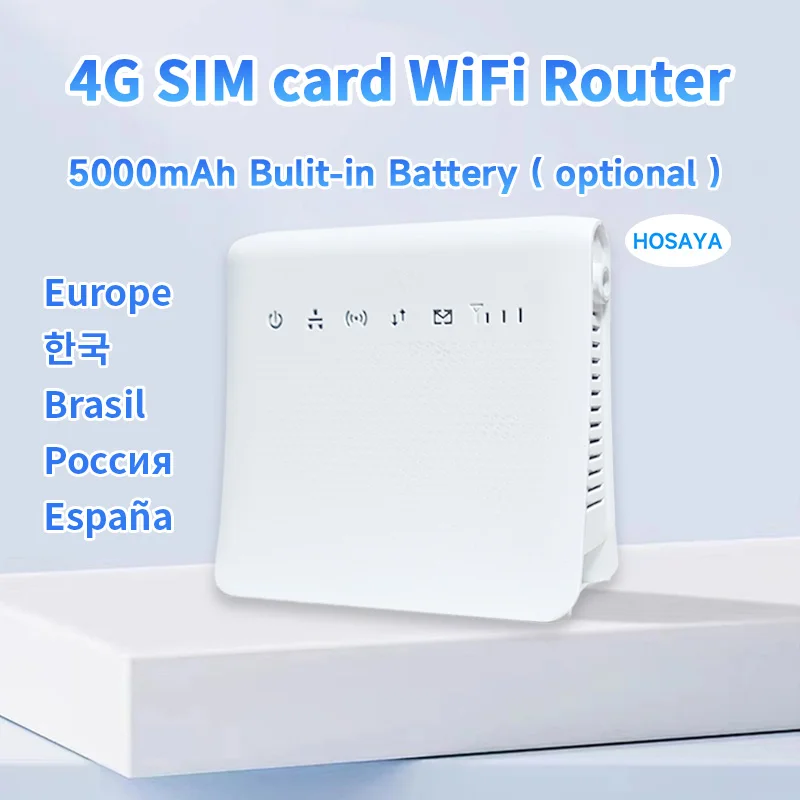 Router Wifi 4G Sim Card 300M Cat4 10 Utenti Wifi Rj45 Lan 4G Sim Card Modem Wireless Cpe Travel Wifi Hotspot