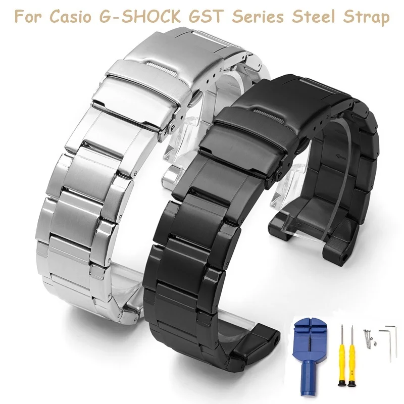 Cinturino Per Orologio In Acciaio Inossidabile 304 Per Casio G-Shock Gst-S300G Gst-S210B Gst-S100G Gst-W110 Series Bracciale Con Accessori Per Attrezz