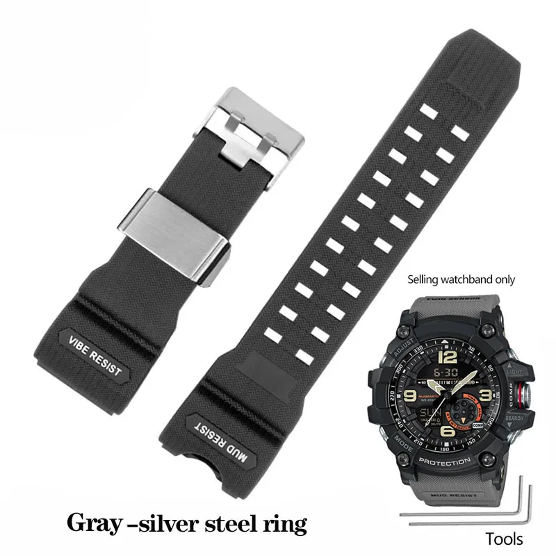 Adattarsi Al Cinturino Casio Grande Fango Re Gwg-1000Gb Oro Nero G-Shock Serie Gwg-1000 Cinturino In Silicone Resina Con Cinturino Per Attrezzi