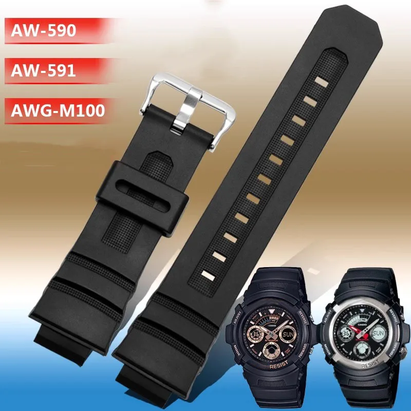 Cinturino Da Polso In Gomma Di Alta Qualità Per Casio G-Shock Aw-591 590/5230/282B Awg-M100/101G-7700/7710 Cinturino Di Ricambio Per Cinturino