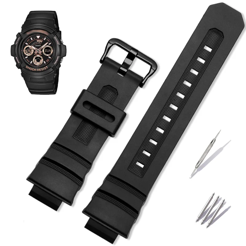 Cinturino In Gomma Per Cinturino Casio G-Shock 4778 Aw-591/590/5230Awg-M100/101G-7700/7710 Bracciale Nero In Silicone Da Uomo Impermeabile