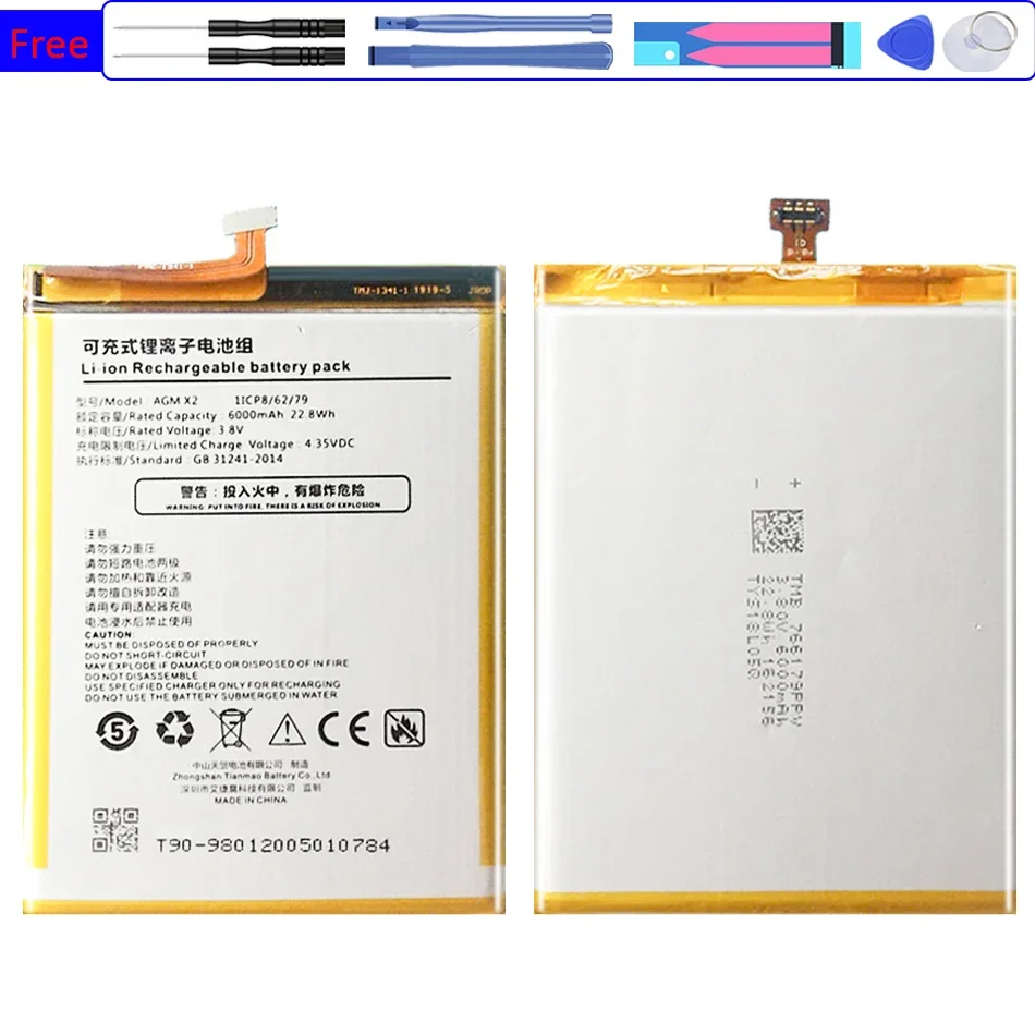 Nuova Batteria Da 6000Mah Per Batterie Agm X2 X2Se X 2 + Strumenti Gratuiti