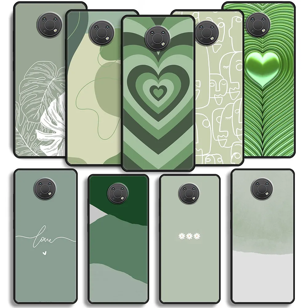 Custodia Funda Per Nokia 5 G20 7 G50 Xr20 X6 6 G10 6.1 Plus 2 2 2 8.3 5G 4 1 3 G50 G11 2 6 Antiurto Telefono Silicone Arte Salvia Verde
