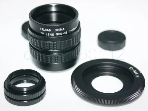 Fujian 35Mm F1.7 Cctv Tv Movie Lens + C Mount + Macro Ring Per Olympus Micro 4/3 M4/ 3 Ep3 Ep5 Epl1 Epl2 Epl3 Epl5 Epm1 Om-D Em5 Em10