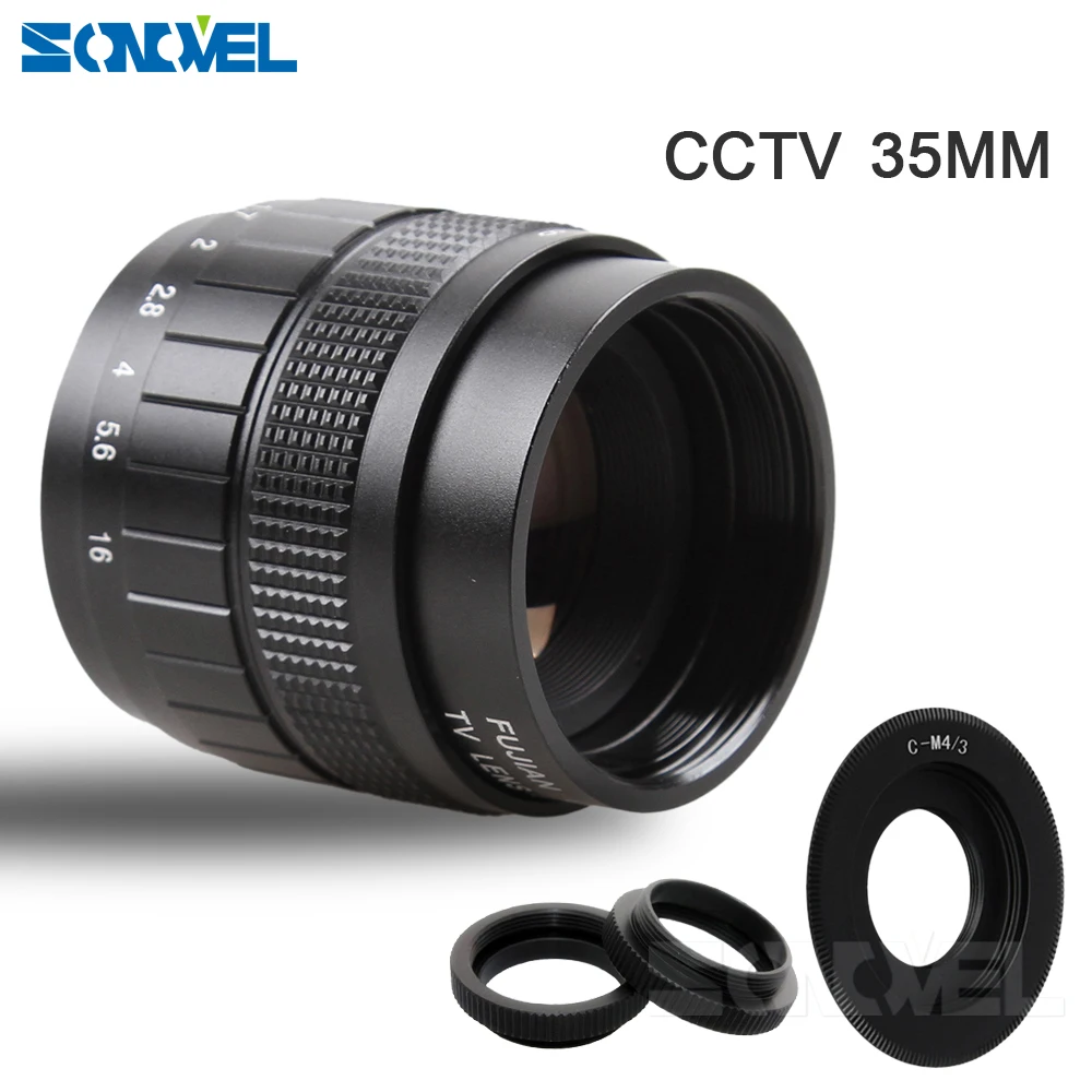Fujian 35Mm F1.7 Cctv Tv Movie Lens + C Mount + Macro Ring Per Olympus Micro 4/3 M4/3 Ep3 Ep5 Epl1 Epl2 Epl3 Epl5 Epm1 Om-D Em5 Em10