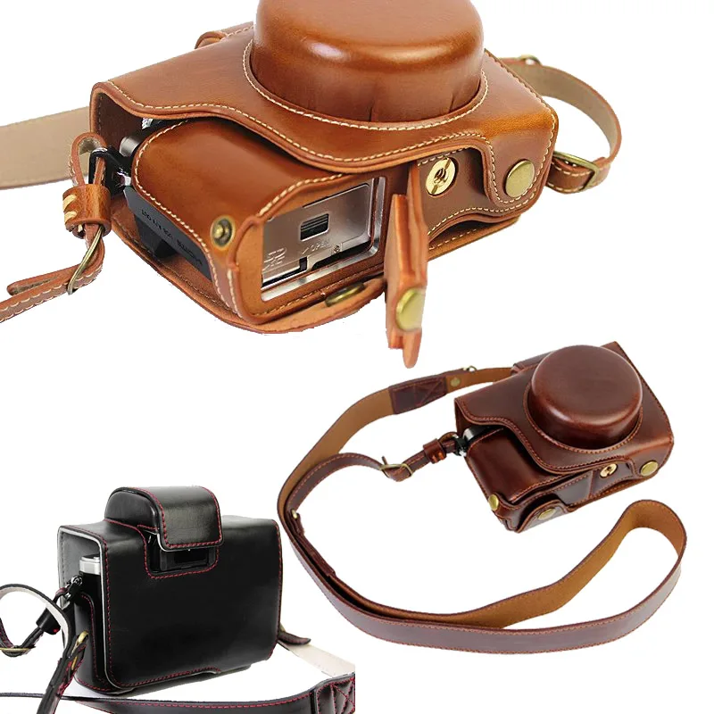 New Luxury Cuoio Camera Case Borsa Per Olympus Em10 Ii Em10-M2 Fotocamera Borsa Vintage Batteria Aperto Con La Cinghia