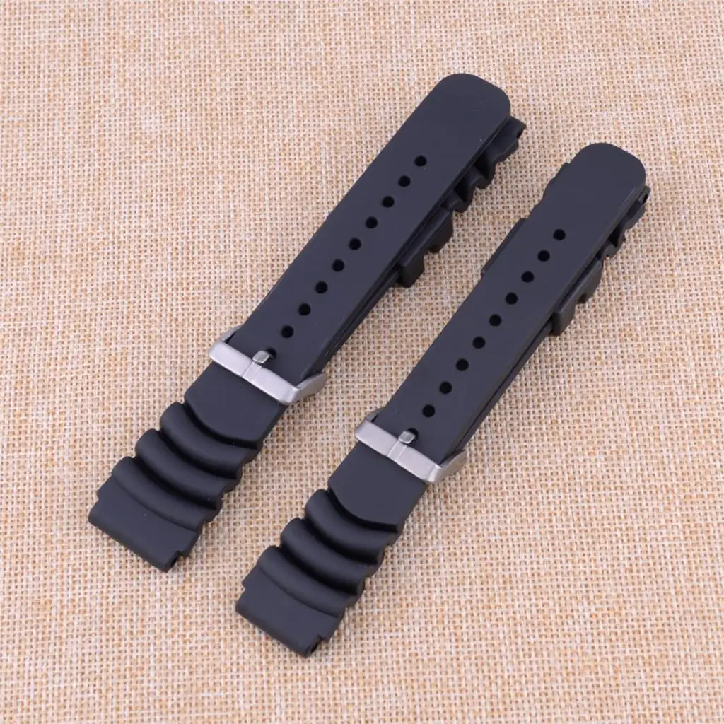 Cinturino Per Orologio Sportivo In Gomma Nera 20Mm/22Mm Adatto Per Seiko Diver Scuba