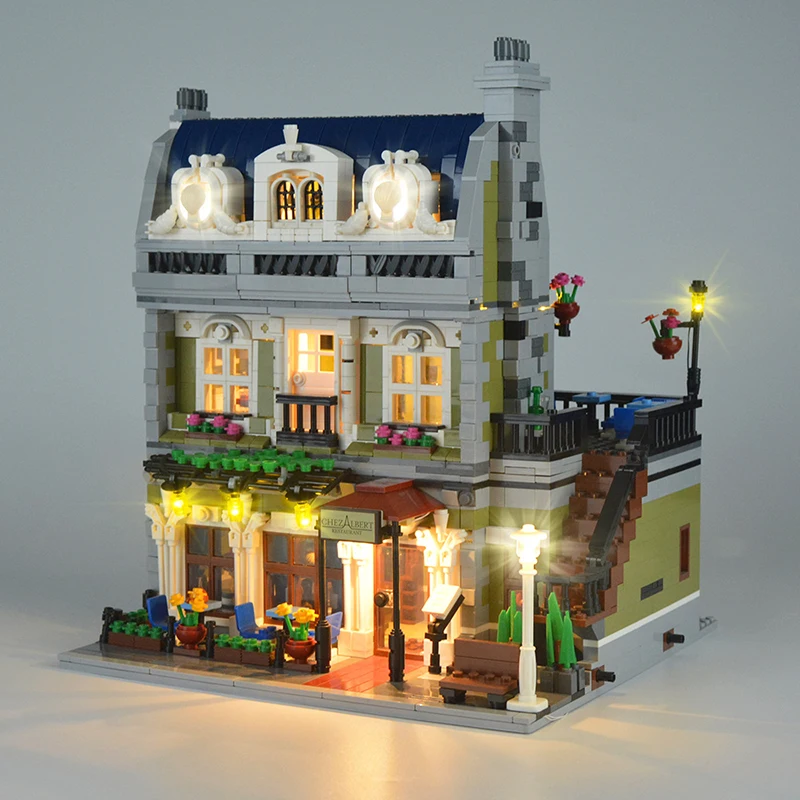 Kit Luci A Led Rc Per Lego 10243 Ristorante Parigino Building Blocks Giocattolo In Mattoni (Solo Luce A Led, Senza Modello Di Blocchi)