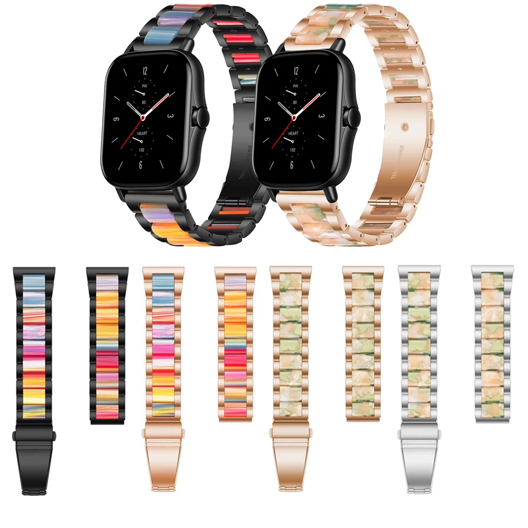 20Mm 22Mm Resin With Zinc Alloy Watch Strap Band Bracelet For Huami Amazfit Gts2 Mini Gts3 Gts 2E Bip 3 Lite S U Pro Gtr 42Mm