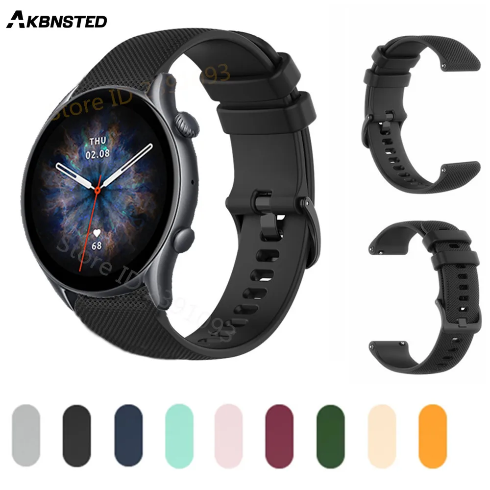 Cinturino In Silicone Per Amazfit Gtr 3/Gtr 4/Gtr 3 Pro/Gtr 2/2E/Gts 4/Gts3/2/2E/Gts2 Mini Orologio Sportivo Bracciale Amazfit Bip Strap Correa