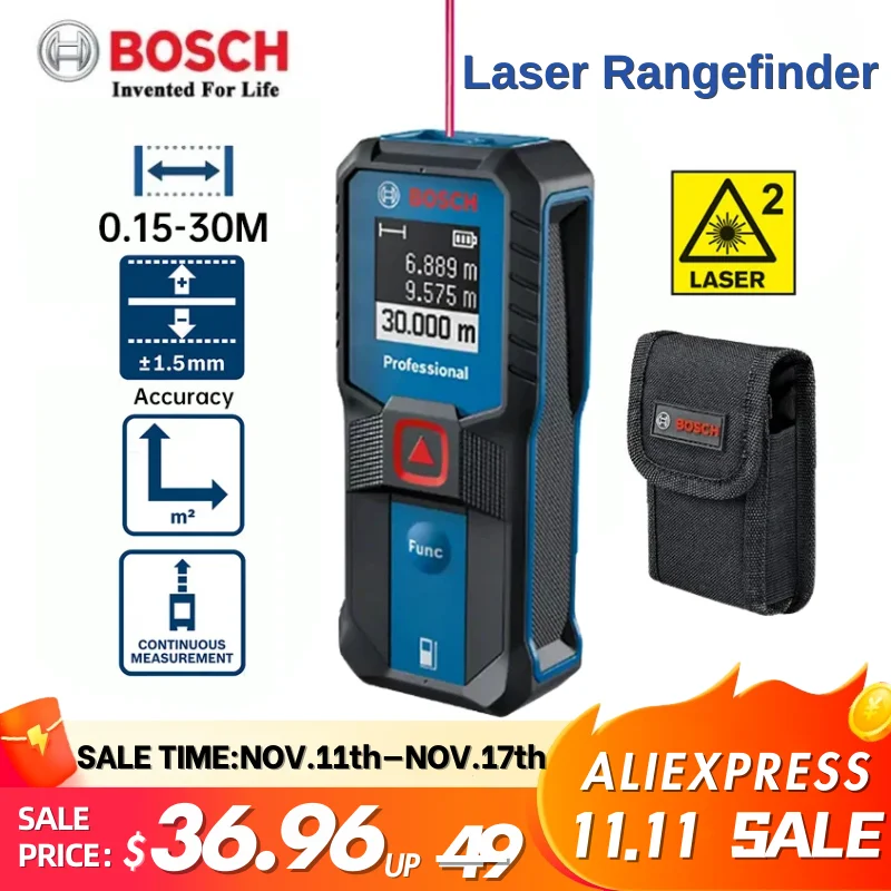 Telemetro Laser Bosch 30M Di Distanza Glm30 Strumento Di Misurazione Esterno Ad Alta Precisione Aggiornato Strumento Di Test Del Telemetro Laser