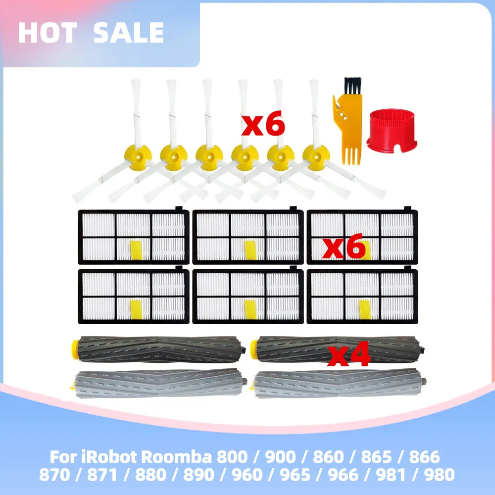 Compatibile Per Irobot Roomba 800 / 900 / 860 / 865 / 866 / 870 / 871 / 880 / 890 / 960 / 965 / 966 / 981 Filtro Spazzola Laterale Principale