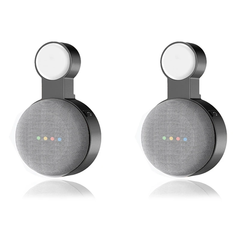 At41 2 Pezzi Adatto Per Google Audio Per Google Nest Mini Staffa A Parete Presa Di Seconda Generazione Staffa Appendiabiti-Nero