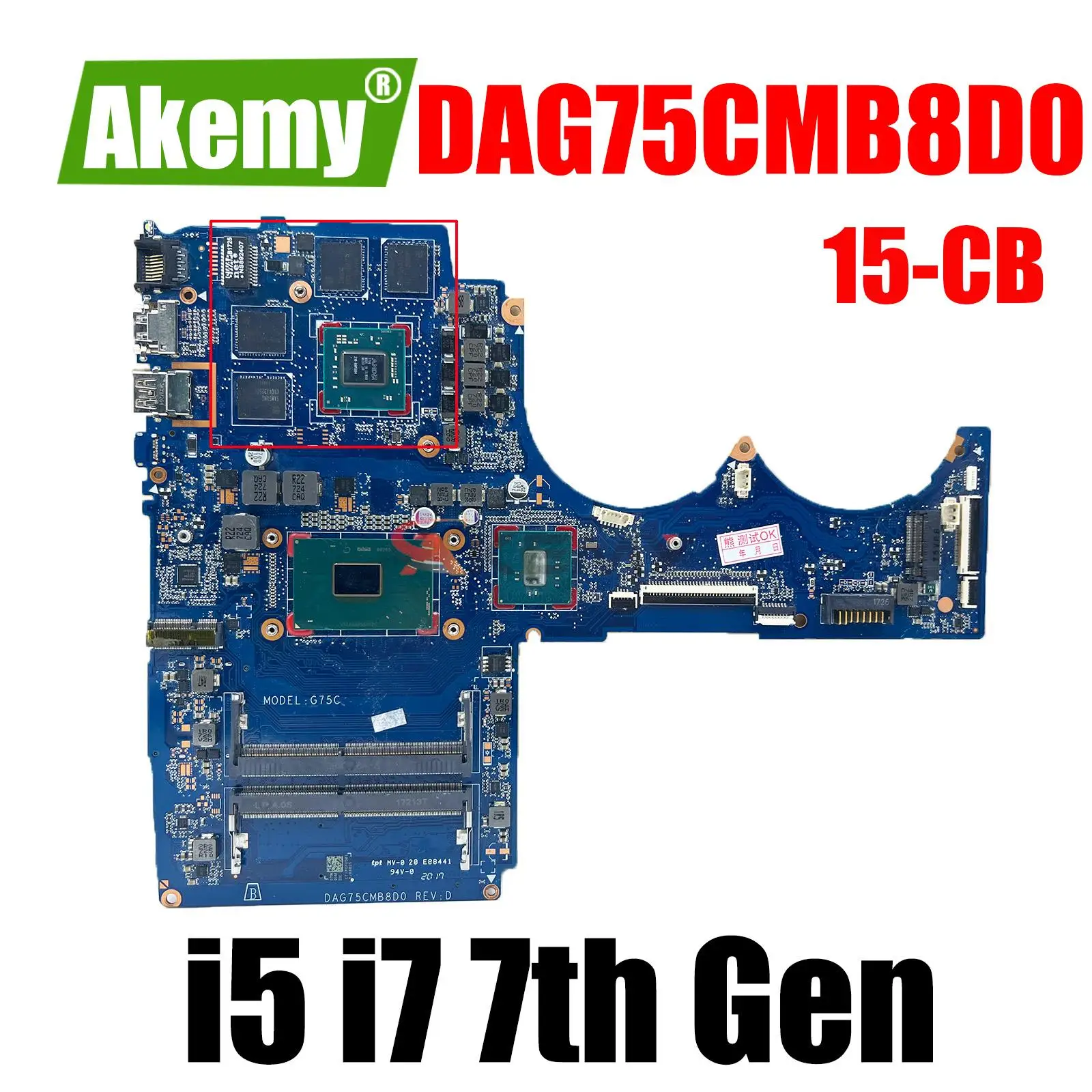 Per Hp Pavilion Power Laptop 15T-Cb 15-Cb Scheda Madre 2Gb I5-7300Hq I7-7700Hq Cpu 926309-601 926309-501 926309-001 Dag75Cmb8D0