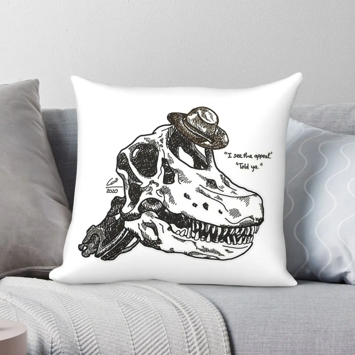 Fodera Per Cuscino Per Divano Joel Dinosaur Tlou2 Federa In Poliestere E Lino Con Motivo A Zip